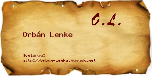 Orbán Lenke névjegykártya