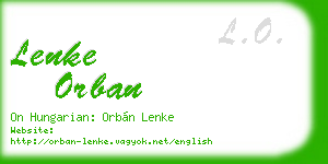 lenke orban business card