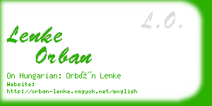 lenke orban business card